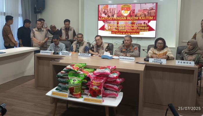 Satgas Pangan Polda Kaltim Sita 4 Ton Beras Tidak Sesuai Mutu dari Gudang Distributor di Balikpapan