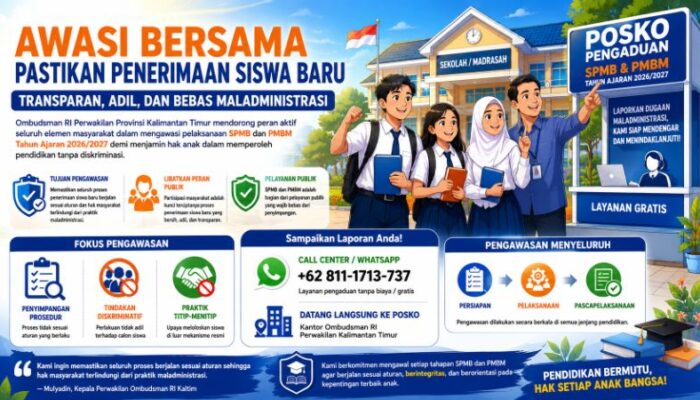 Bentuk Posko dan Saluran Pengaduan SPMB, Ombudsman Kaltim Dorong Peran Aktif Masyarakat