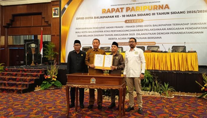 Setujui Pengesahan Perda Pertanggungjawaban Pelaksanaan APBD 2025, Fraksi-fraksi DPRD Balikpapan Tetap Beri Catatan Penting