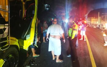 kecelakaan beruntun dekat pelabuhan semayang Balikpapan